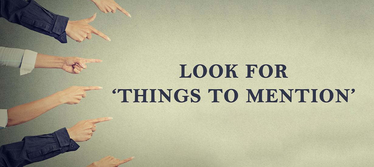 Research 'Things to Mention'