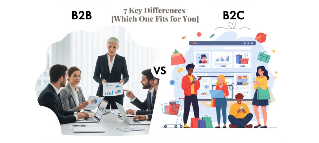 Visual comparison of B2B and B2C strategies