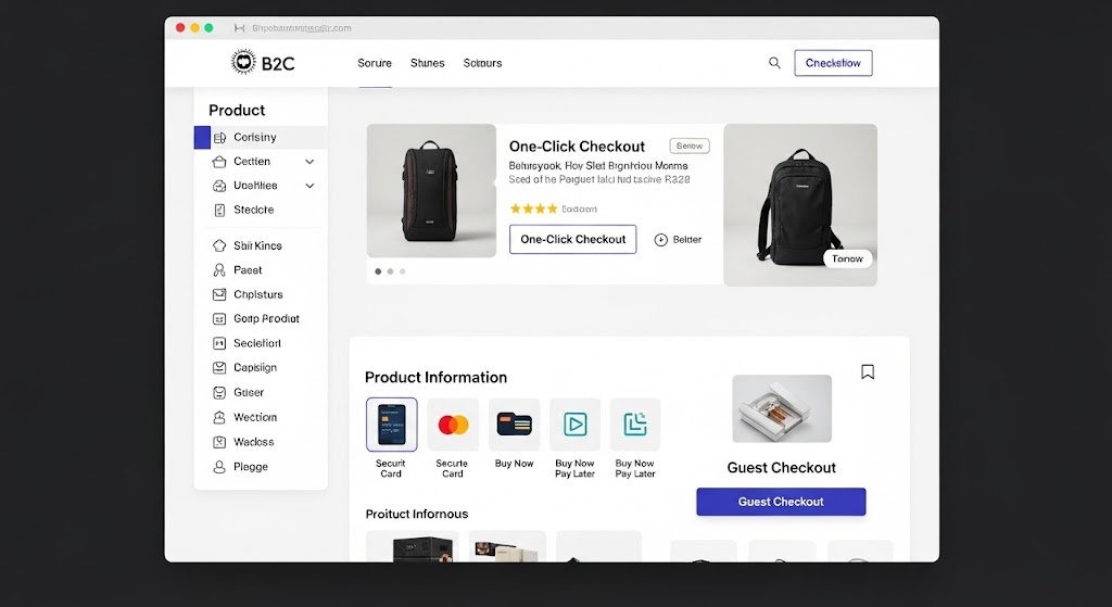 Simple interface and fast checkout for B2C shoppers