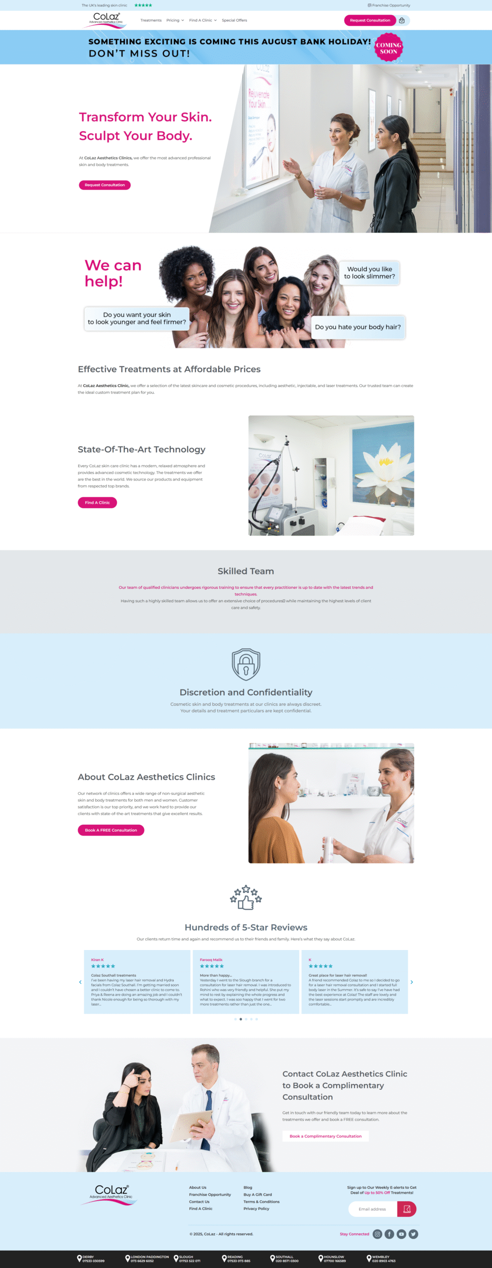 CoLaz Aesthetics Clinic UK project