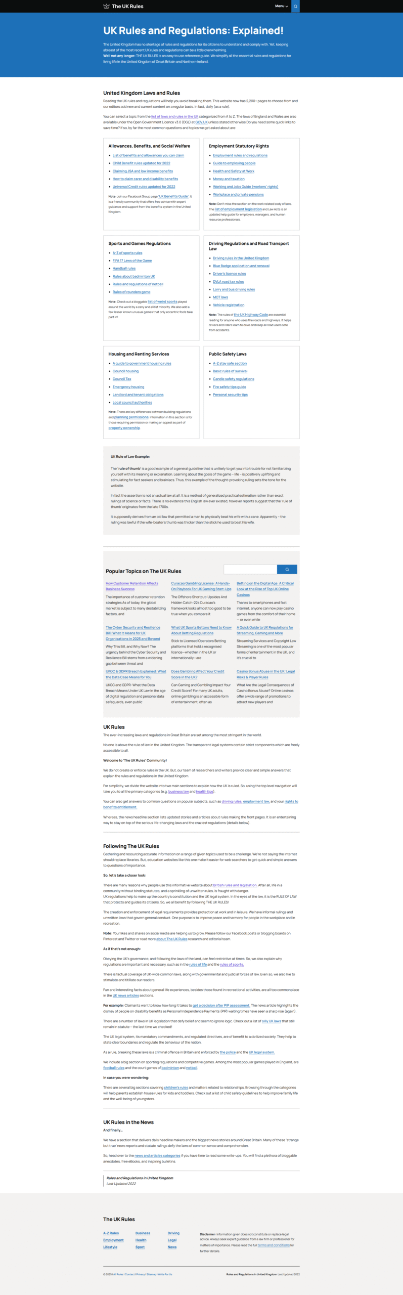 The UK Rules project