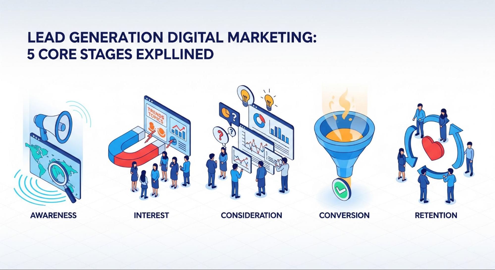 Lead Generation Digital Marketing: 5 Core Stages Explained